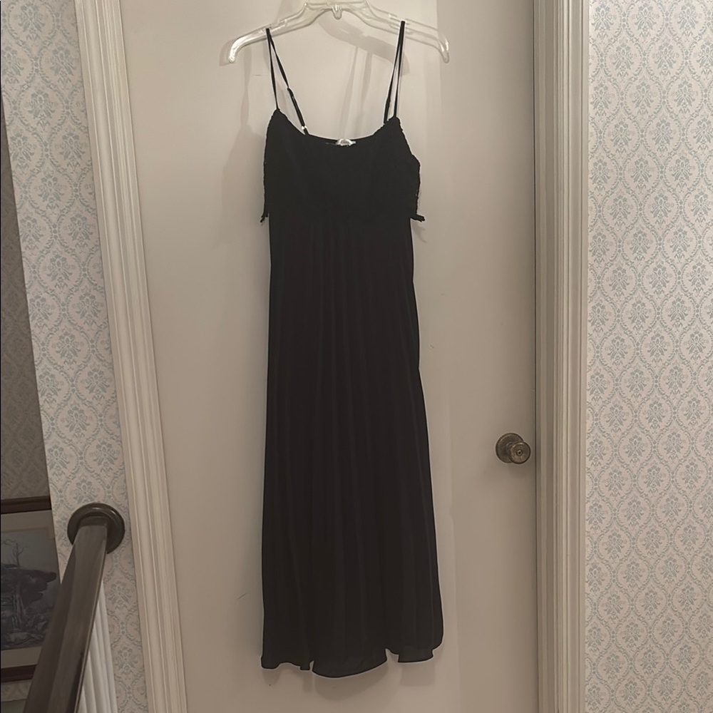 Black Sleeveless Spaghetti Strap Sundress